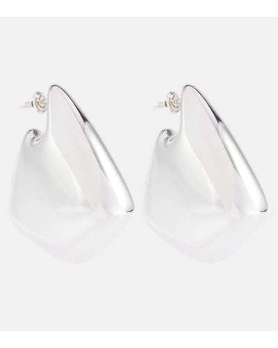 Bottega Veneta Fin Large Sterling Silver Earrings - White