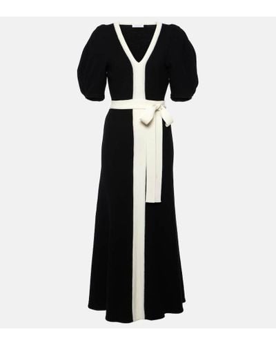 Gabriela Hearst Lilias Puff-sleeve Wool Midi Dress - Black