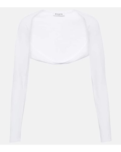 Alaïa Knit Shrug - White