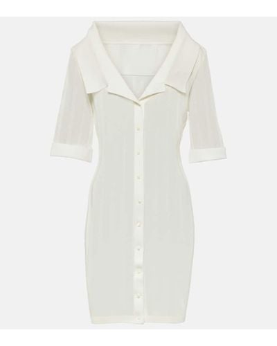 Jacquemus La Mini Robe Manta Jersey Shirt Dress - White
