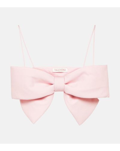 Valentino Bralette de Crepe Couture con lazo - Rosa