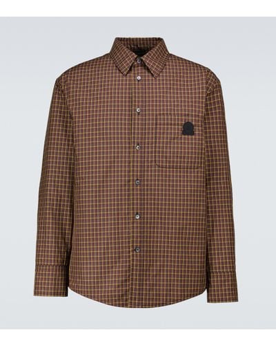 Lanvin Checked Technical Shirt - Brown