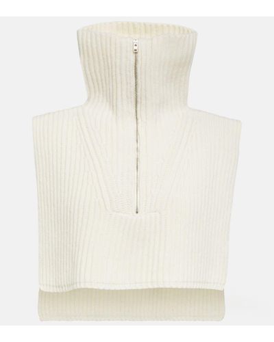 JOSEPH Wool Half-zip Sweater - Natural