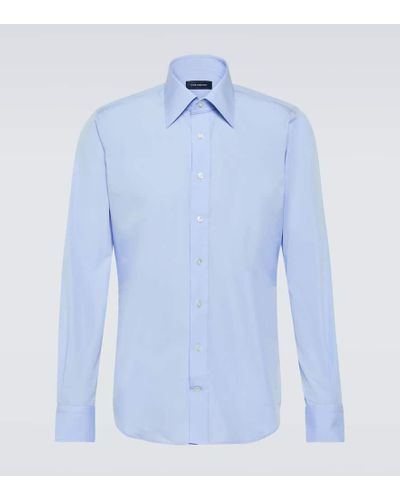 Thom Sweeney Camisa de algodon - Azul