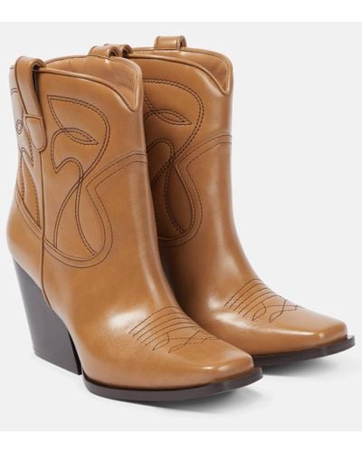 Stella McCartney Faux Leather Cowboy Boots - Brown