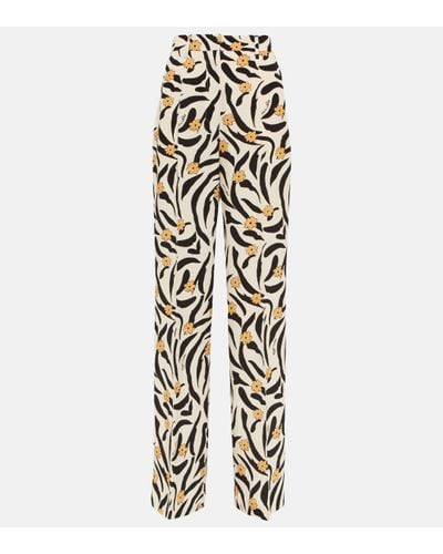 Nanushka Lanai Floral High-rise Straight Trousers - Multicolour