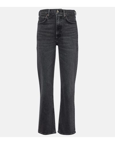 Agolde High-Rise Slim Jeans Stovepipe - Grau