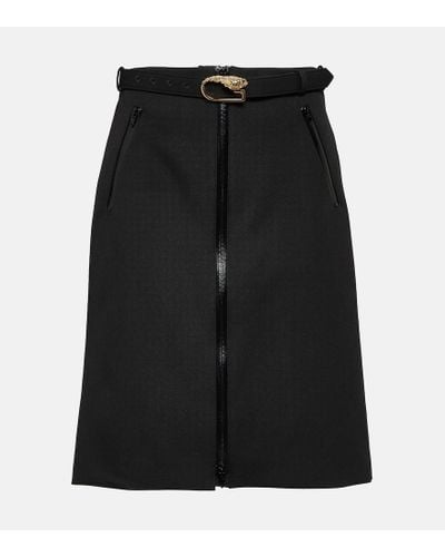 Gucci Minifalda de lana - Negro