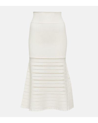 Victoria Beckham High-rise Scalloped Midi Skirt - White