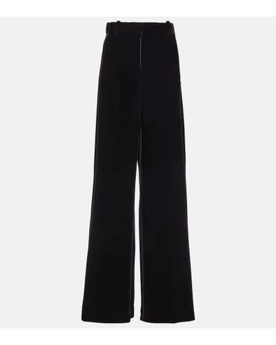 Nina Ricci Pantalones anchos de terciopelo - Negro