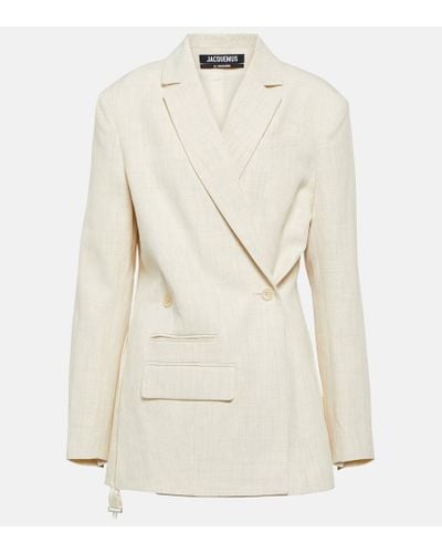 Jacquemus La Veste Tibau Linen-blend Blazer - Natural