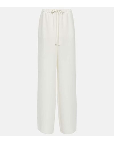 Valentino Pantaloni in seta a gamba larga - Bianco