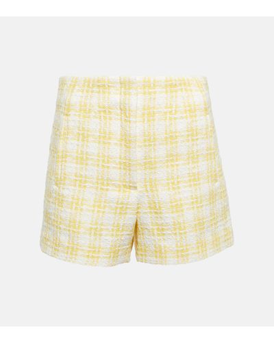 Veronica Beard Jazmin Gingham Tweed Shorts - Yellow