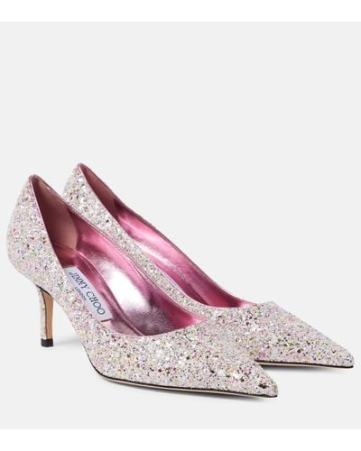 Jimmy Choo Love 65 Glitter Court Shoes - Pink