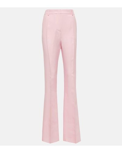 Valentino Crepe Couture High-rise Flared Trousers - Pink