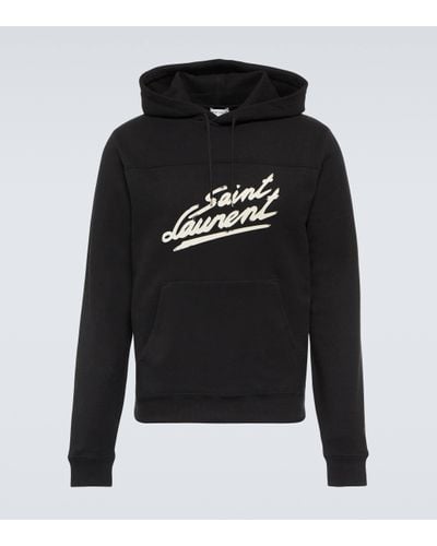 Saint Laurent Sweat-shirt a capuche '50s Signature en coton - Noir