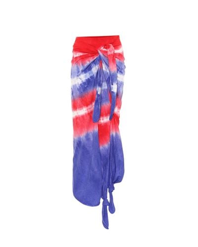 Loewe Paula's Ibiza Tie-dye Cotton And Silk Wrap Skirt - Multicolour
