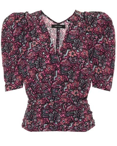 Isabel Marant Top Rincky in seta stretch - Rosso