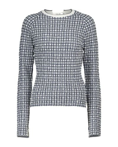 Victoria Beckham Checked Sweater - Blue