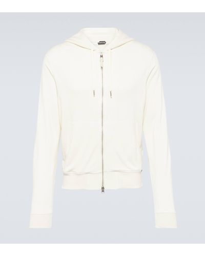 Tom Ford Sweat-shirt a capuche zippe - Blanc
