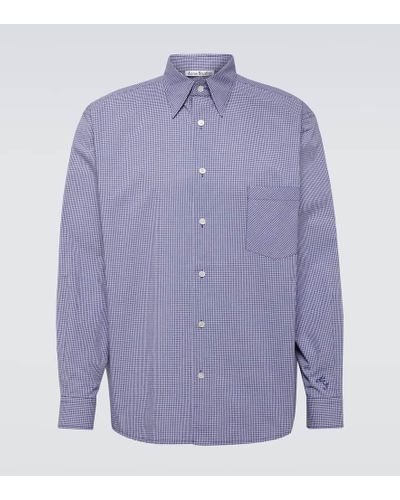 Acne Studios Camisa de algodon a cuadros - Azul