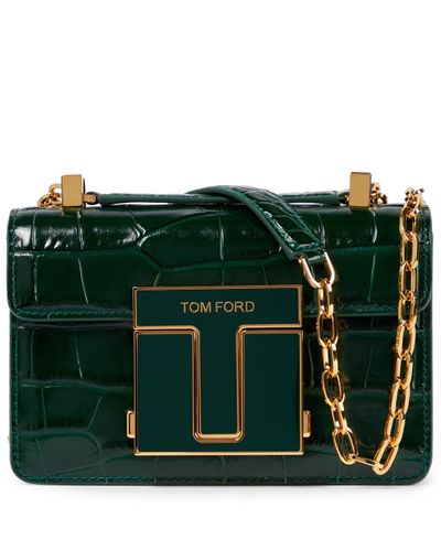 Tom Ford 001 Small Leather Shoulder Bag - Green