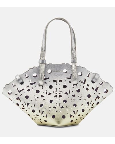 Aquazzura Daisy Mini Metallic Leather Basket Bag