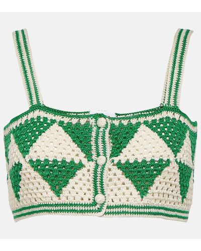 Anna Kosturova Top cropped Maija in crochet - Verde