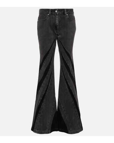 Dion Lee Darted Mid-rise Flared Jeans - Black