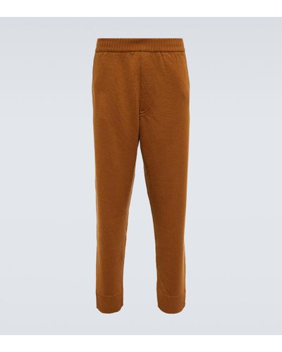 Zegna Cashmere And Cotton Joggers - Brown