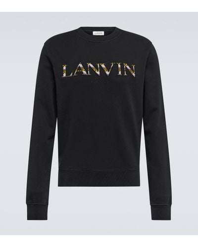 Lanvin Sweat-shirt brode en coton a logo - Noir
