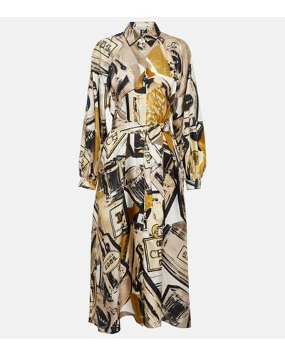 Max Mara Rimmel Shirt Dress In Printed Silk - Multicolour