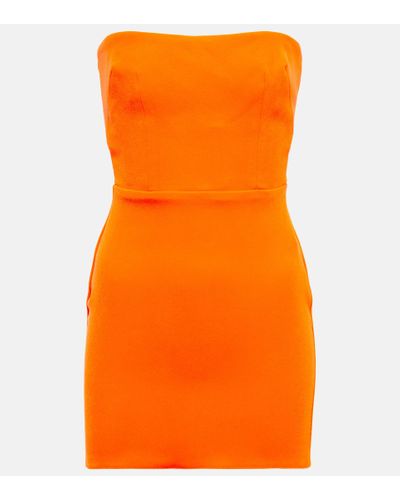 Alex Perry Lux Strapless Crepe Minidress - Orange