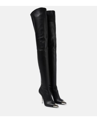 David Koma Faux Leather Over-the-knee Boots - Black