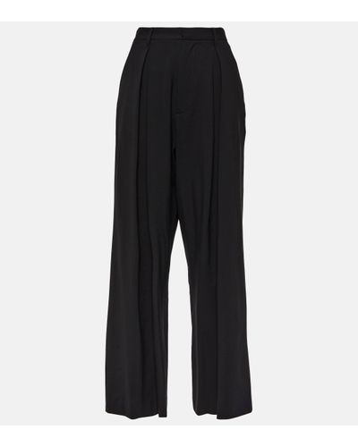 GIUSEPPE DI MORABITO Wool-blend Wide-leg Trousers - Black