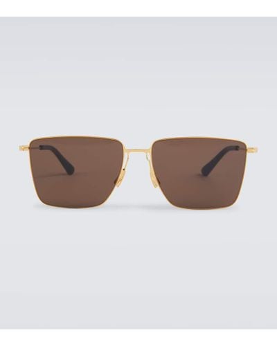 Bottega Veneta Ultrathin Rectangular Sunglasses - Brown