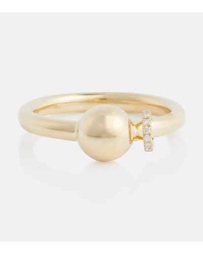 Rainbow K Piercing 14kt Gold Ring With Diamonds - Natural
