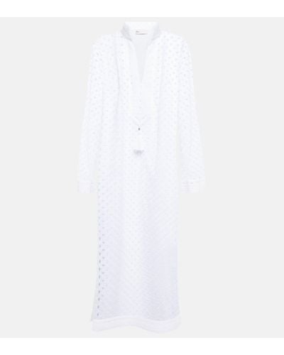 Tory Burch Crochet-knit Cotton Midi Dress - White