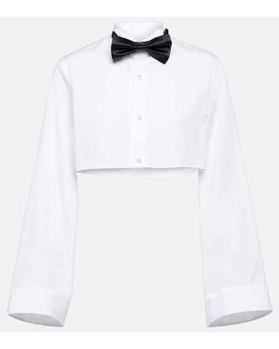 Noir Kei Ninomiya Camisa cropped de algodon - Blanco