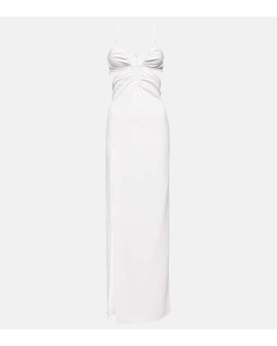 Nensi Dojaka Bridal Cutout Crepe Gown - White