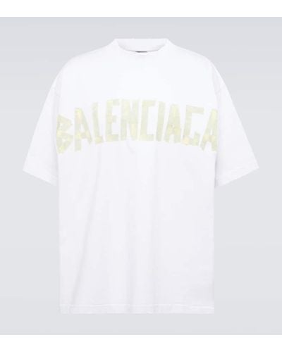 Balenciaga T-Shirt Tape Type aus Baumwoll-Jersey - Weiß