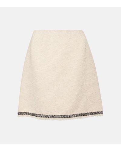 Moncler Cotton-blend Tweed Miniskirt - Natural