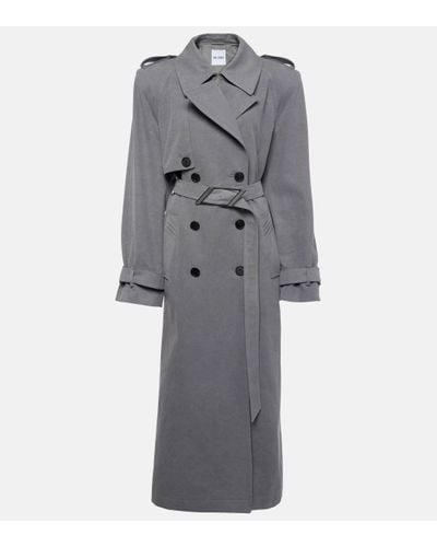 The Attico Belted Cotton Canvas Trench Coat - Grey