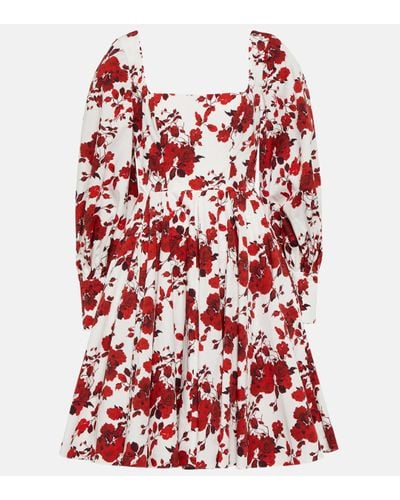 Emilia Wickstead Yasmina Floral Cotton Minidress - Red