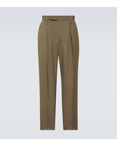 Lemaire Wool-blend Straight Pants - Natural