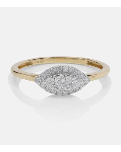 STONE AND STRAND Muse 10kt Gold Ring With Diamonds - White