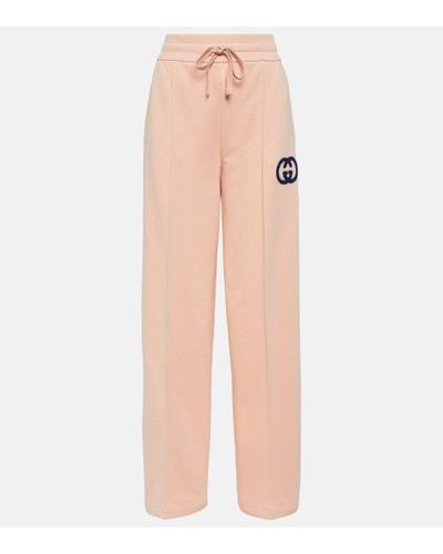 Gucci GG Embroidered Cotton Jersey Joggers - Natural