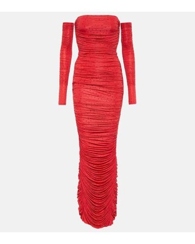 Alex Perry Hyland Embellished Jersey Gown - Red