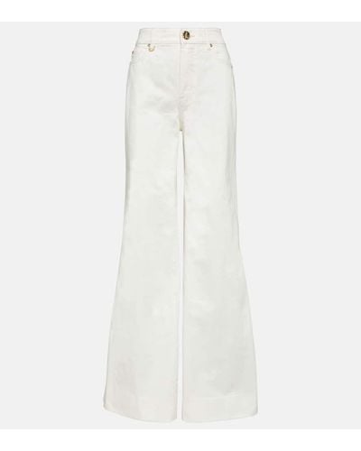 Zimmermann Palazzo Brand-patch Wide-leg High-rise Denim Jeans - White