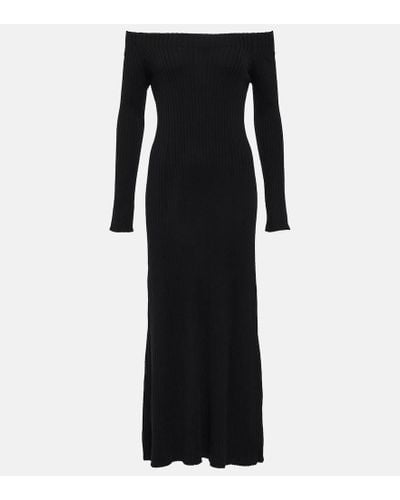 Lisa Yang Marvin Off-shoulder Cashmere Midi Dress - Black